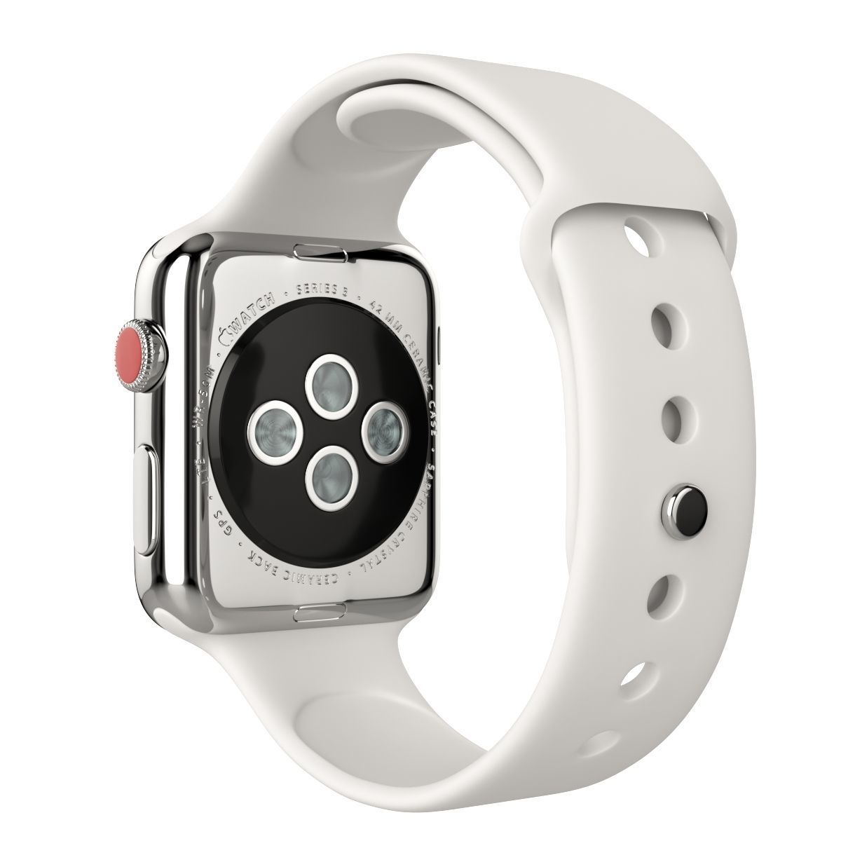 Apple Watch Series 3 Cellular 42mm Stainless Steel Case 3D model_2