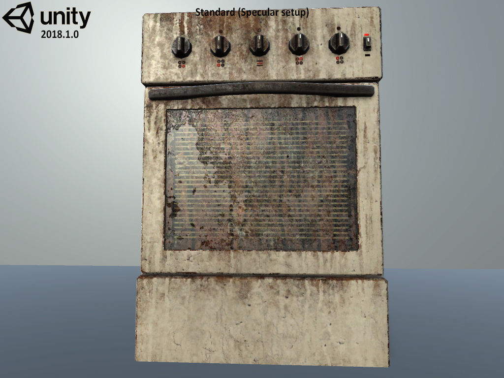 Gas stove Low-poly 3D model_16
