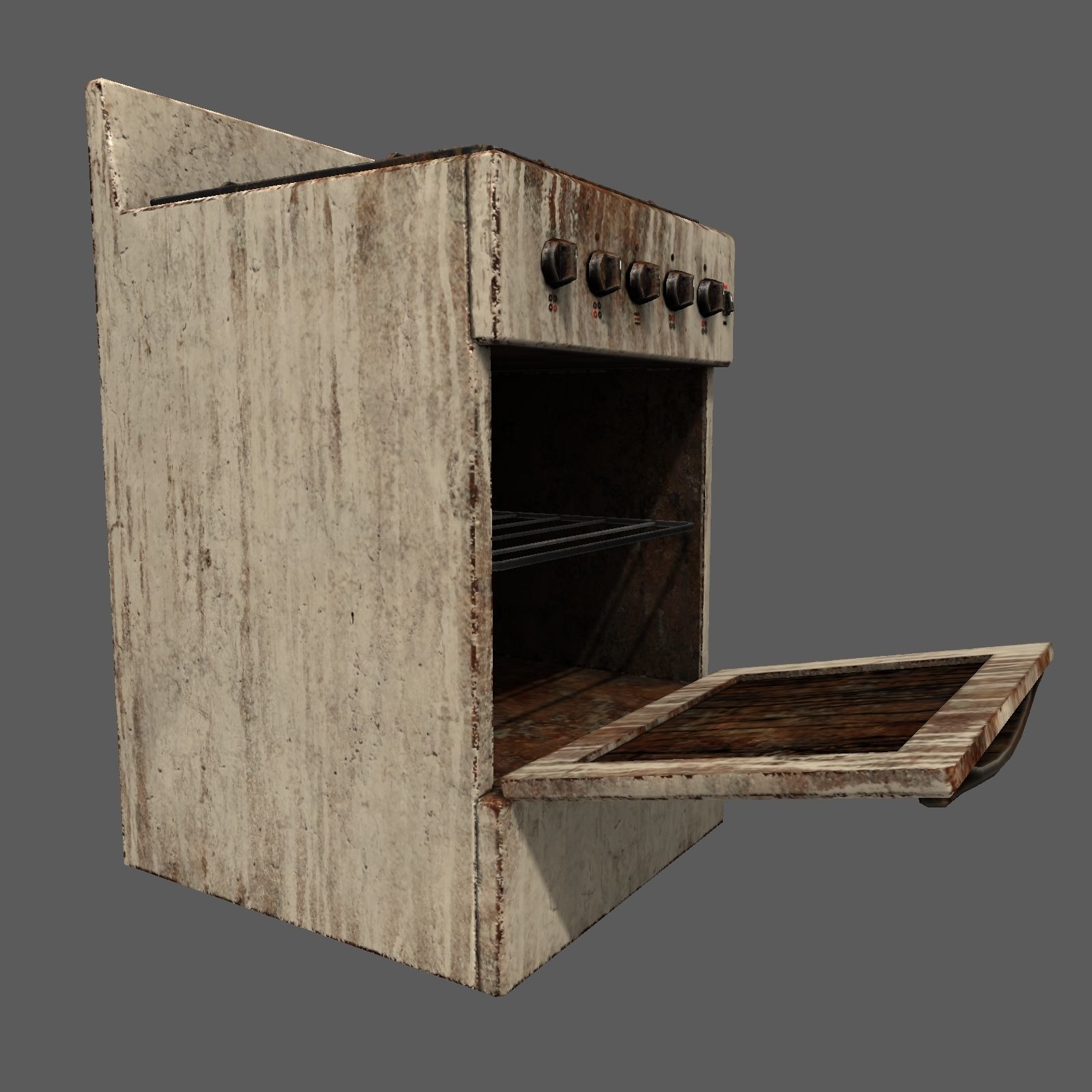 Gas stove Low-poly 3D model_10