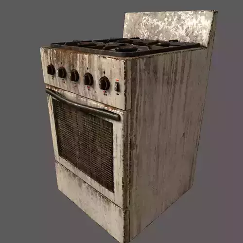 Gas stove Low-poly 3D model