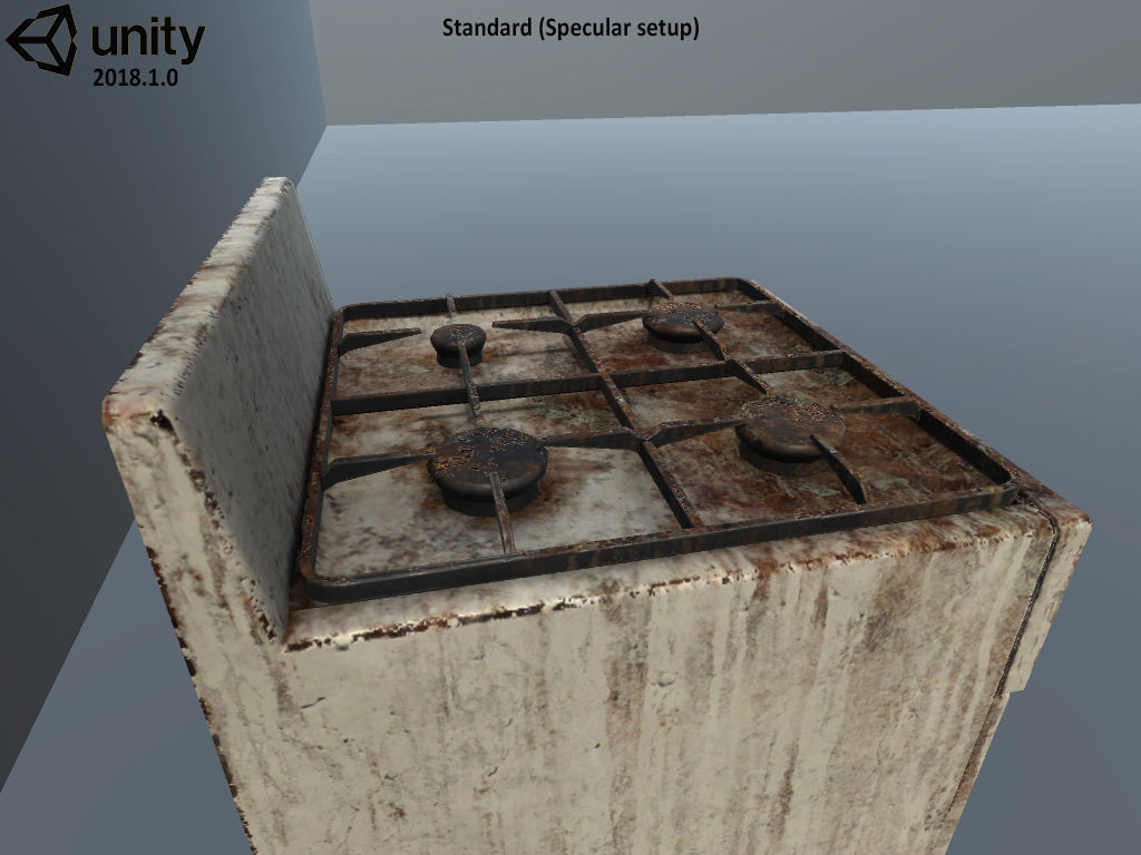 Gas stove Low-poly 3D model_13