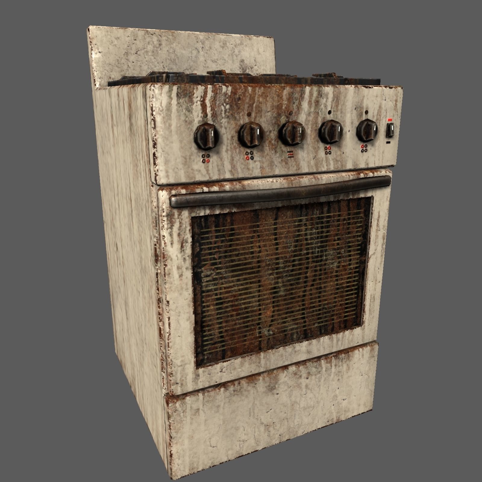 Gas stove Low-poly 3D model_12