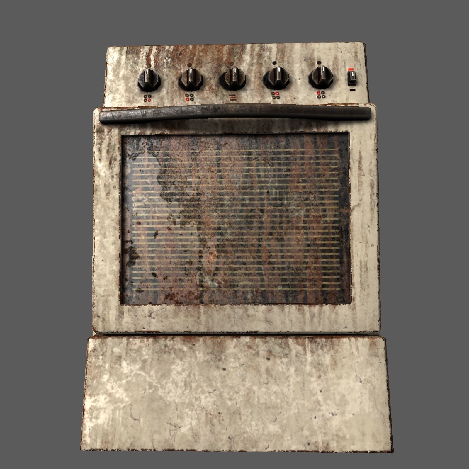 Gas stove Low-poly 3D model_6