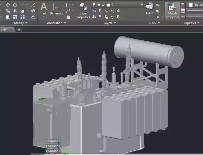 3d transformer Autocad 3D model