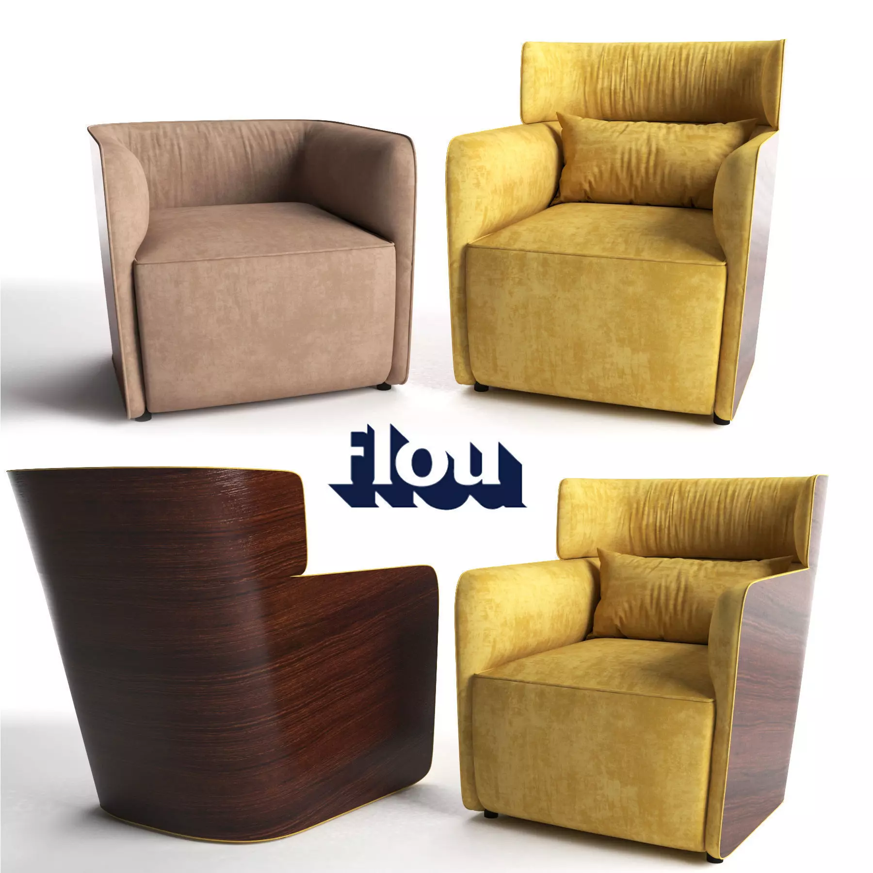Armchair Flou Softwing 3D print model_0