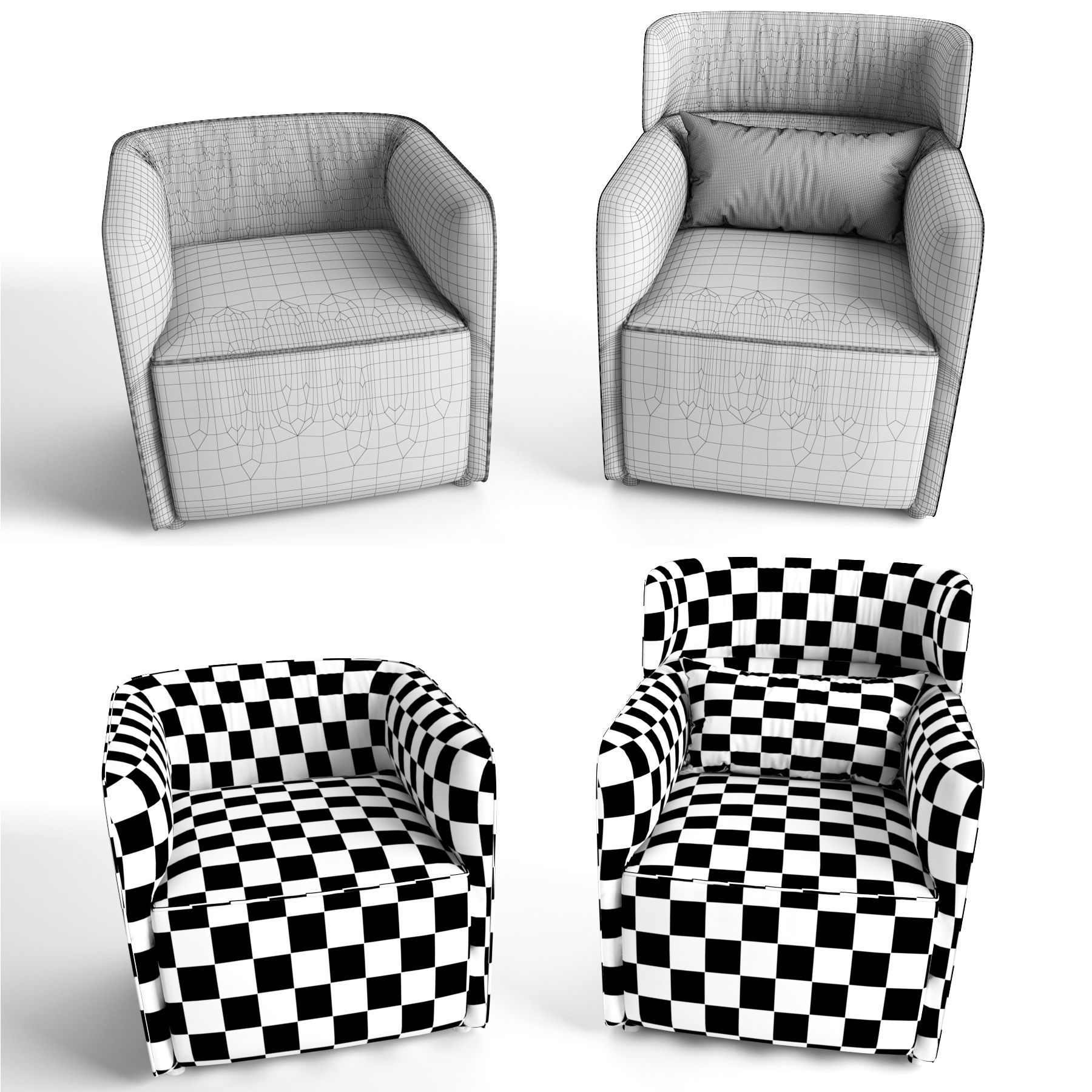 Armchair Flou Softwing 3D print model_2