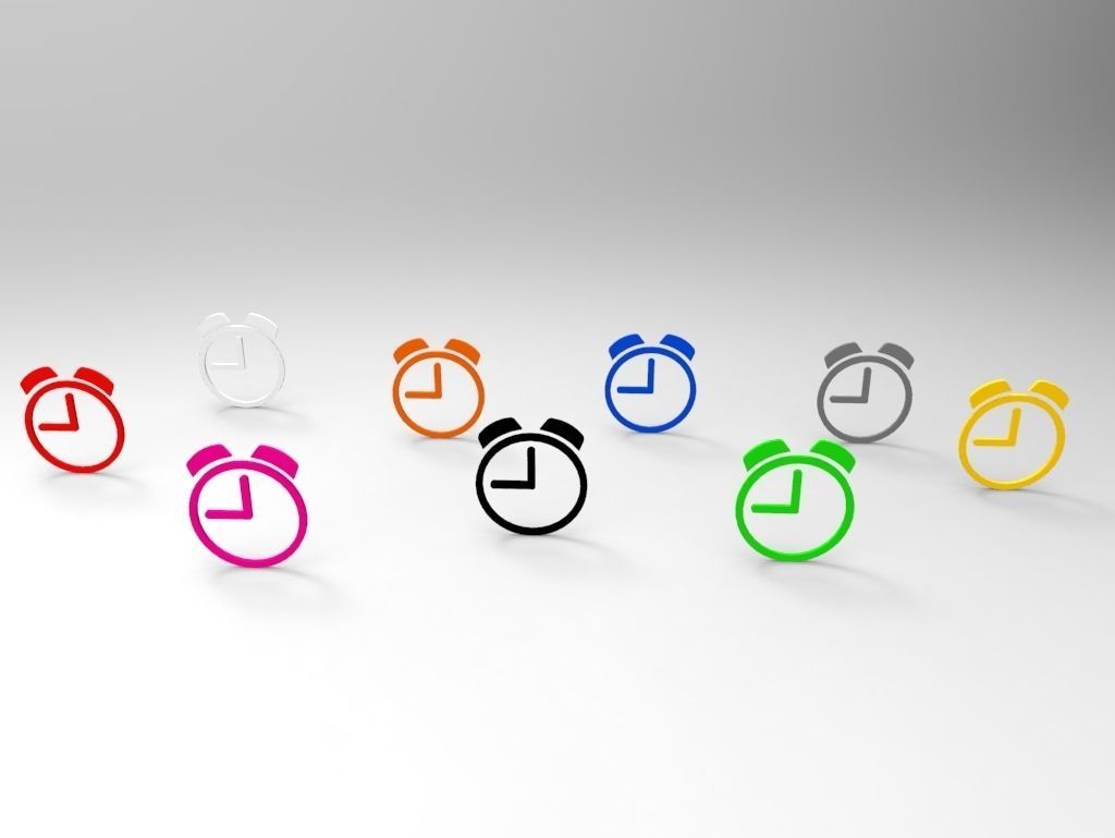 Clock symbols with multiple color free Free low-poly 3D model_10