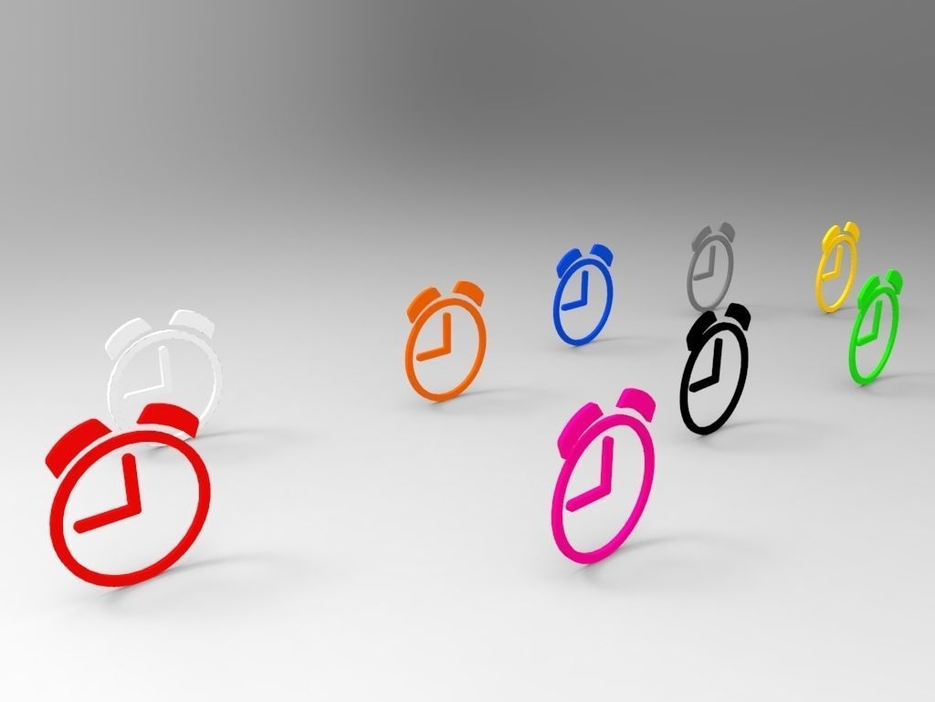 Clock symbols with multiple color free Free low-poly 3D model_11