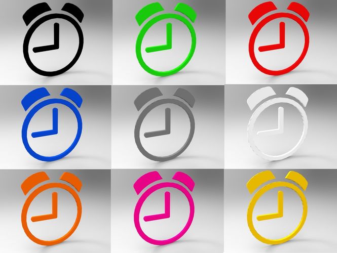 Clock symbols with multiple color free Free low-poly 3D model