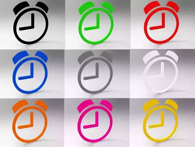 Clock symbols with multiple color free Free low-poly 3D model