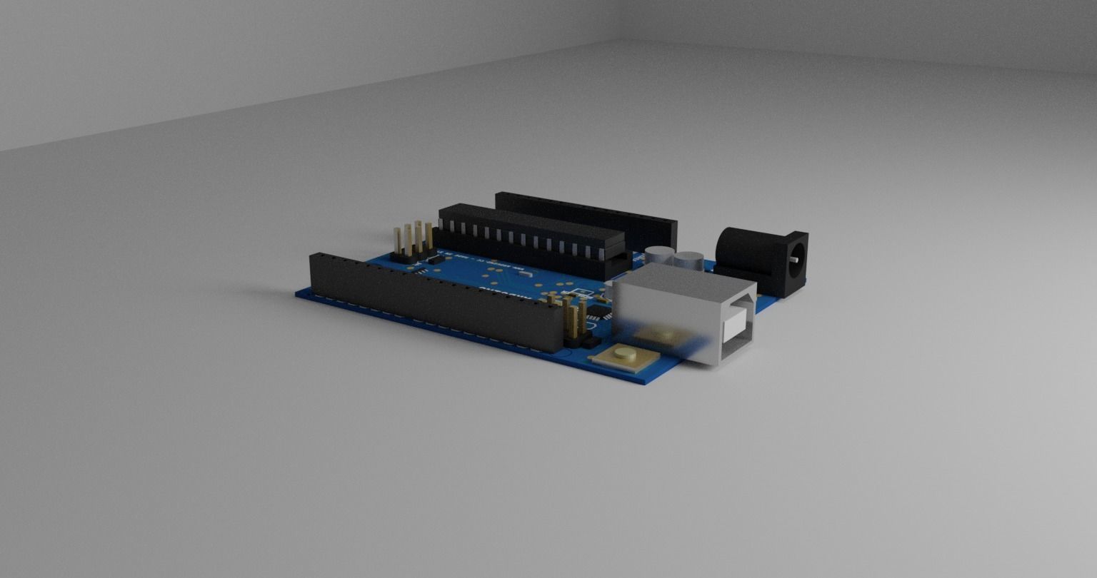 Arduino Uno Board Model R3 Low-poly 3D model_6