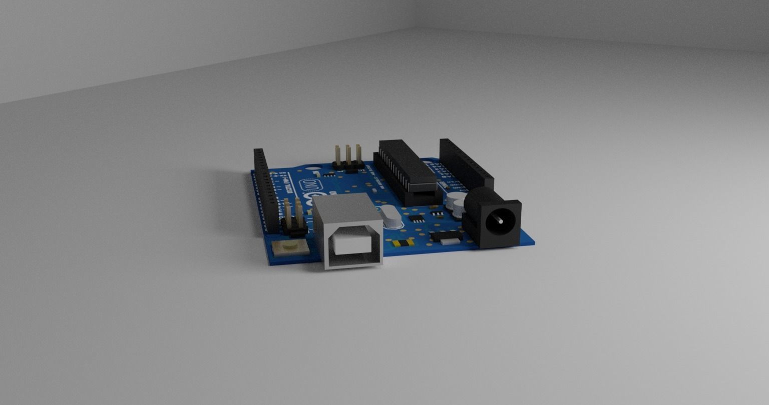 Arduino Uno Board Model R3 Low-poly 3D model_7