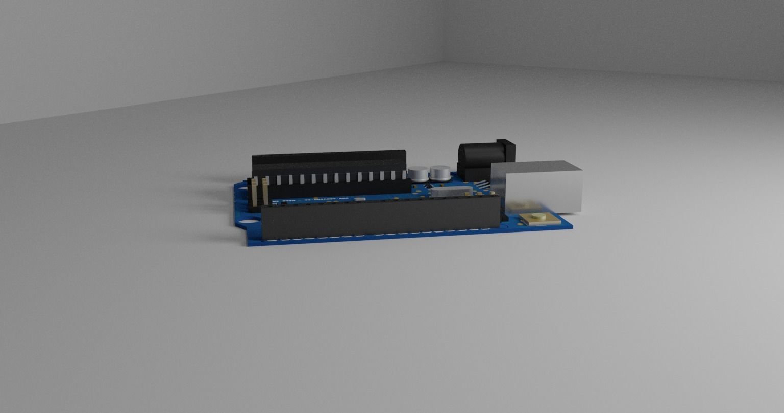 Arduino Uno Board Model R3 Low-poly 3D model_5