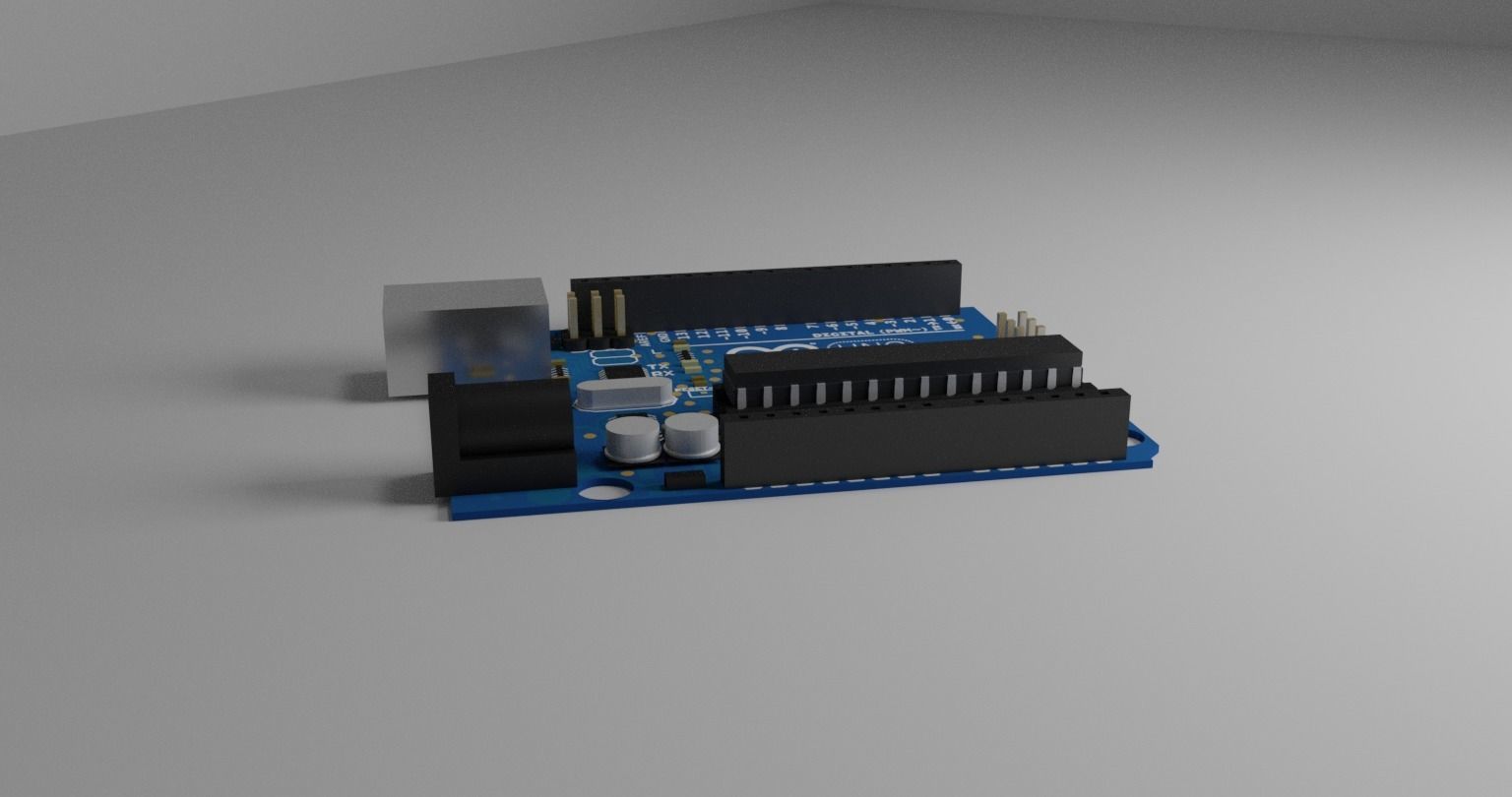 Arduino Uno Board Model R3 Low-poly 3D model_1