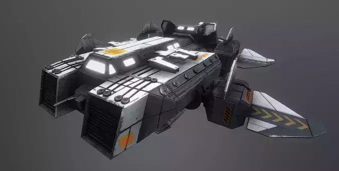 XE-08 Recon and Transport Spacecraft Low-poly 3D model