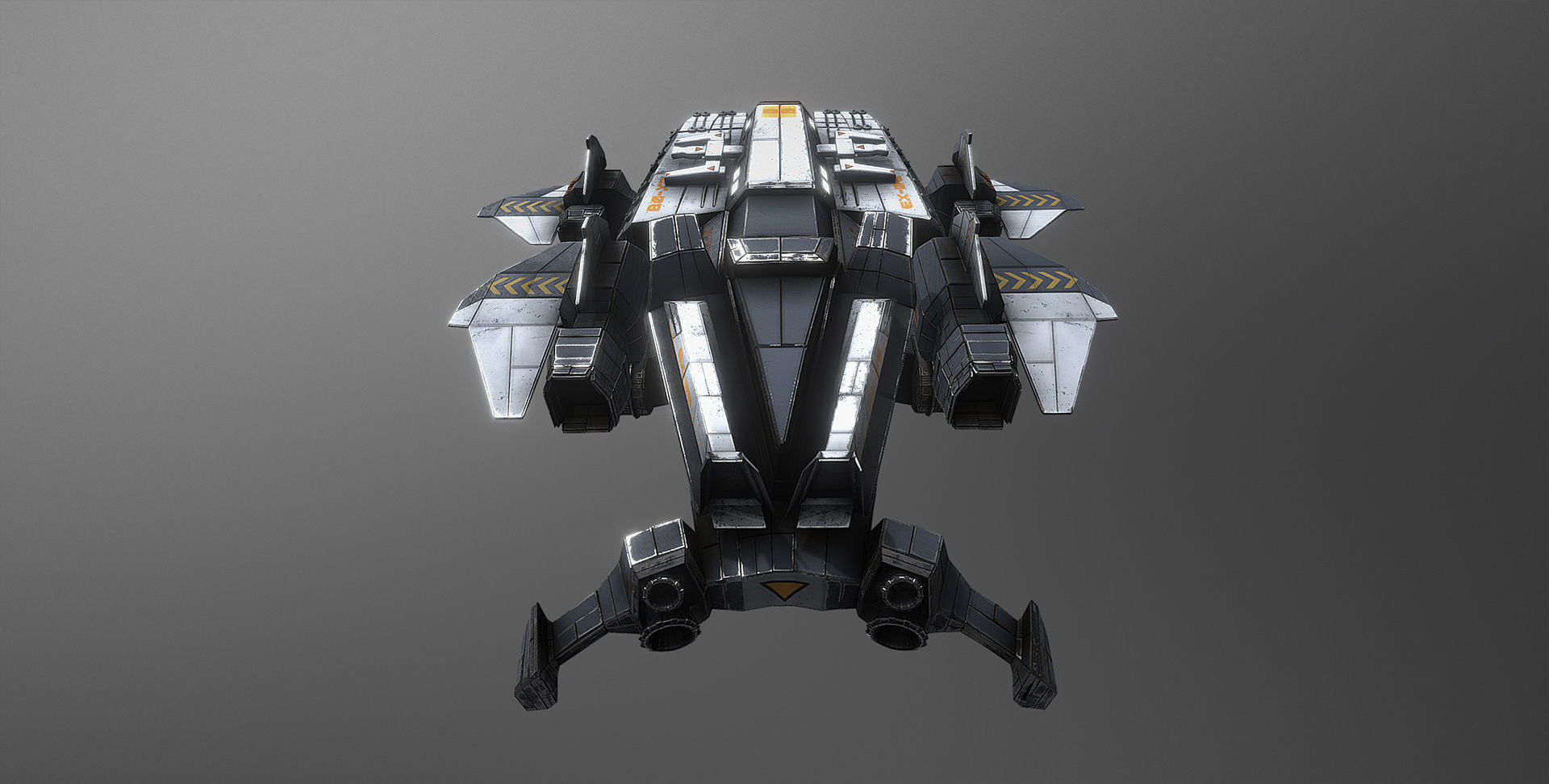 XE-08 Recon and Transport Spacecraft Low-poly 3D model_3