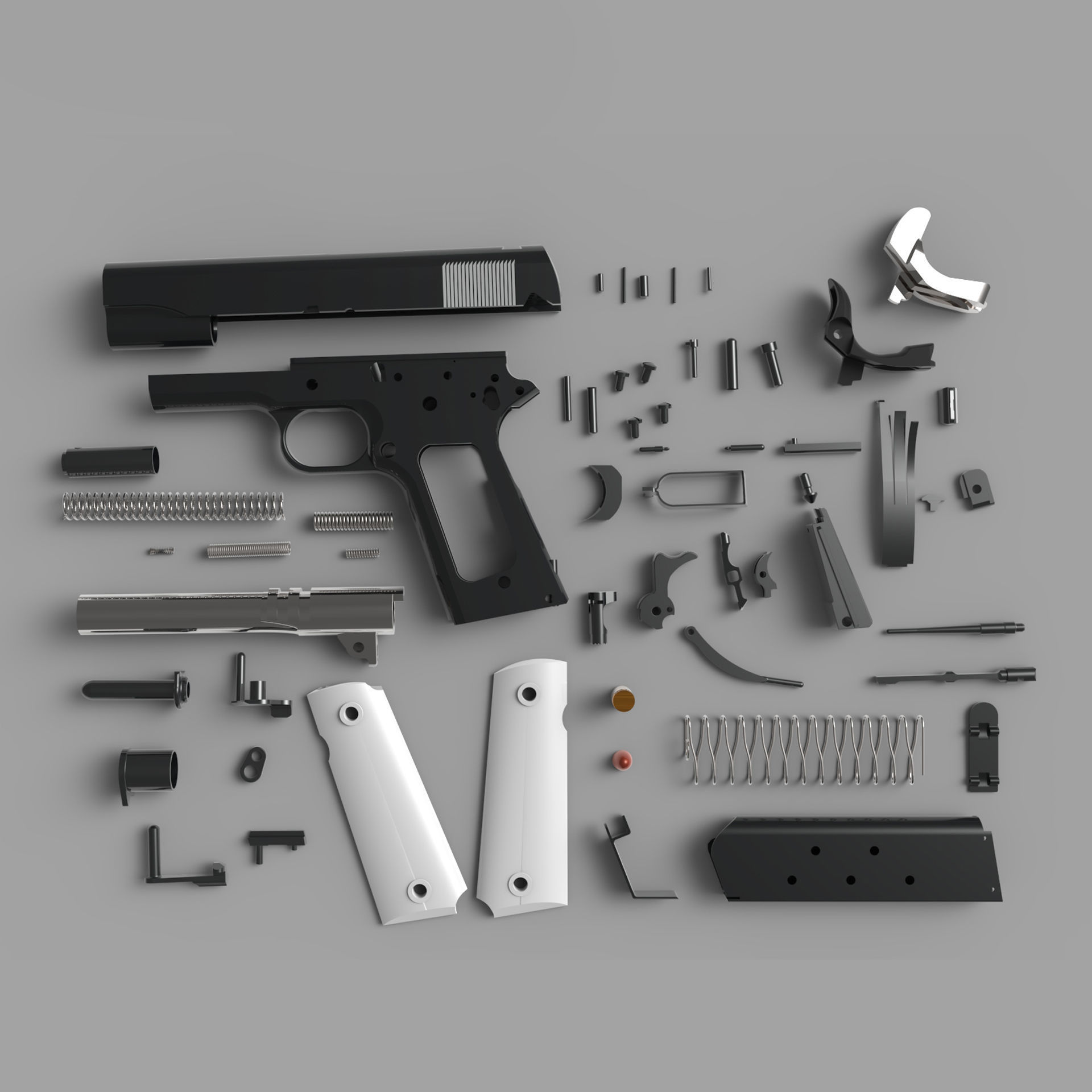 3D Model Military 1911 Pistol Colt M1911 M1911A1