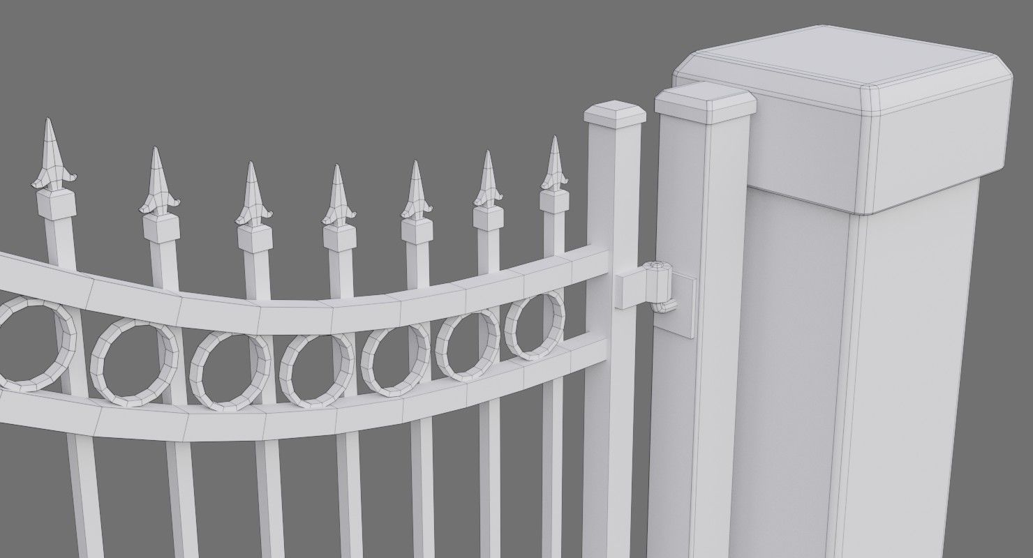 Gate 1B Low-poly 3D model_7