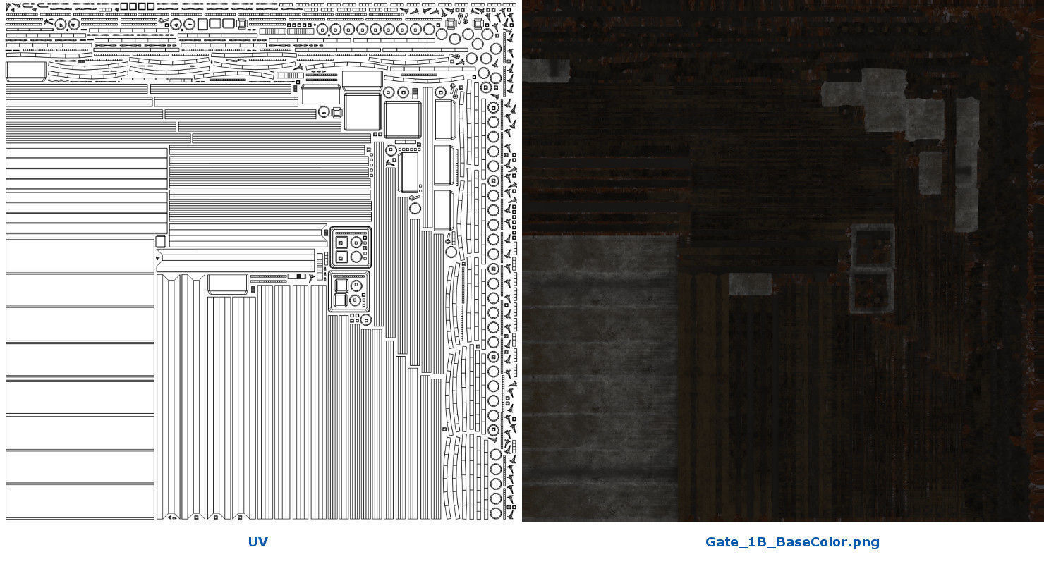 Gate 1B Low-poly 3D model_8