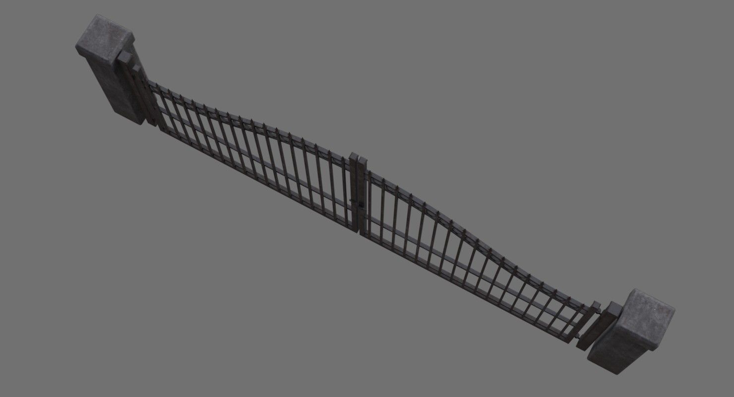 Gate 1B Low-poly 3D model_2