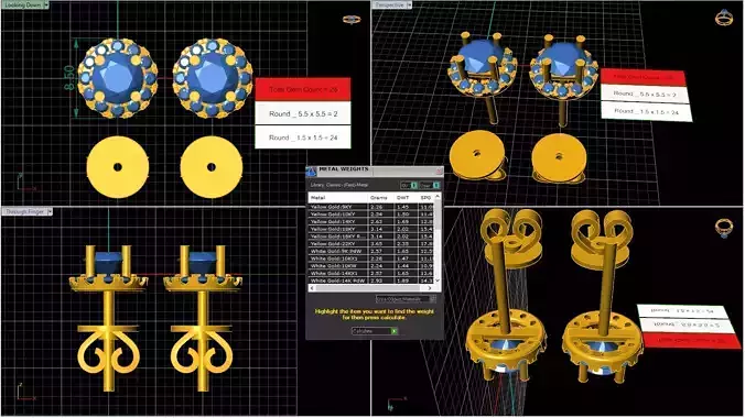 Halo earrings 55 3D print model