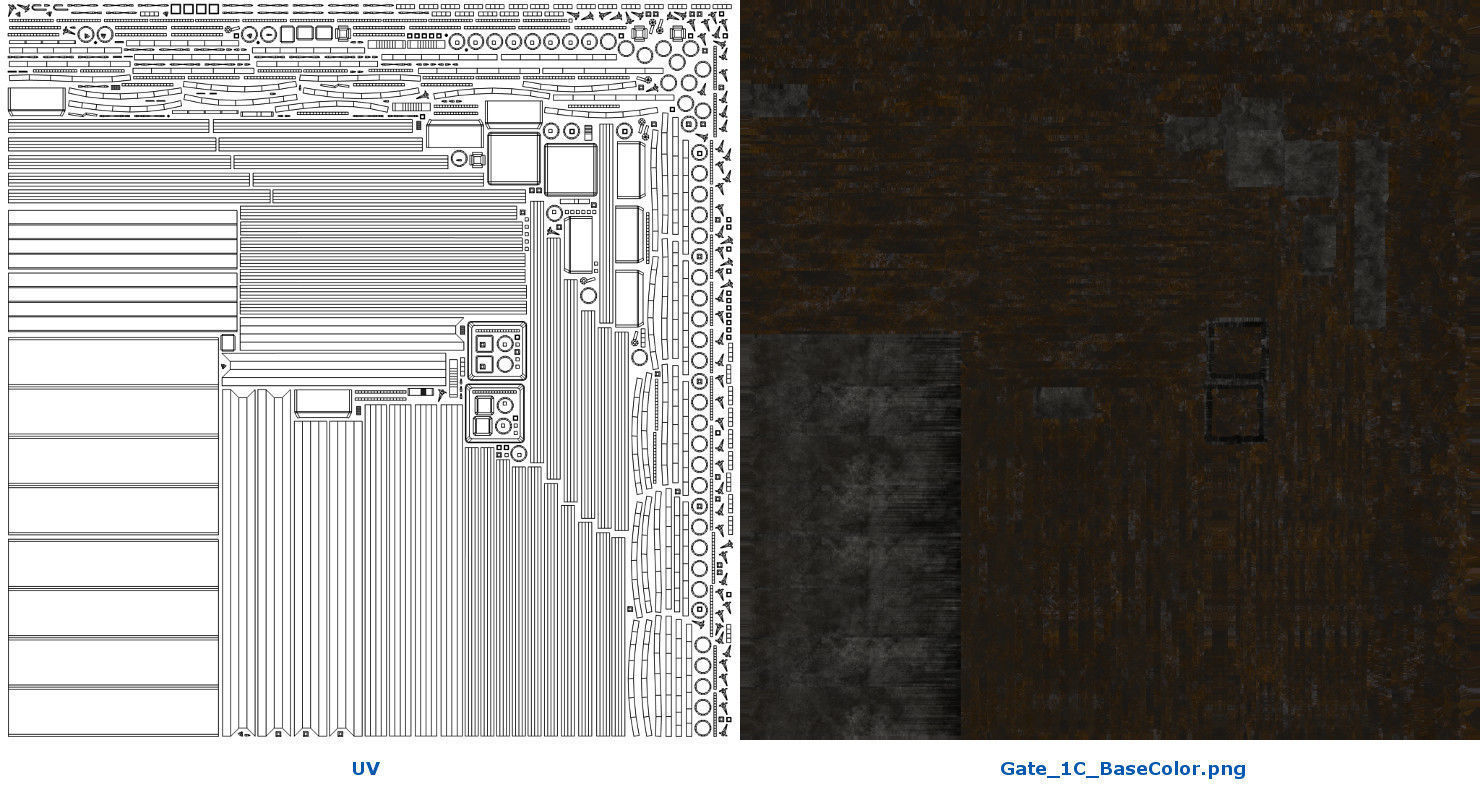 Gate 1C Low-poly 3D model_8