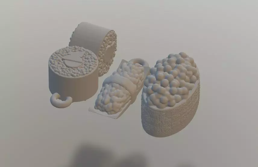 3 styles Sushi keychain charm 3D print model_0