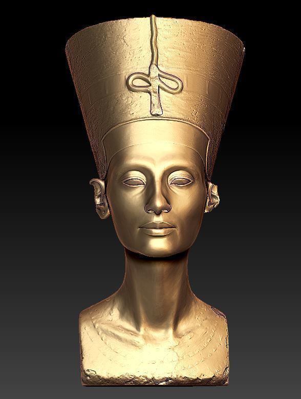 Nefertiti bust of egyptian queen 3D print model_3