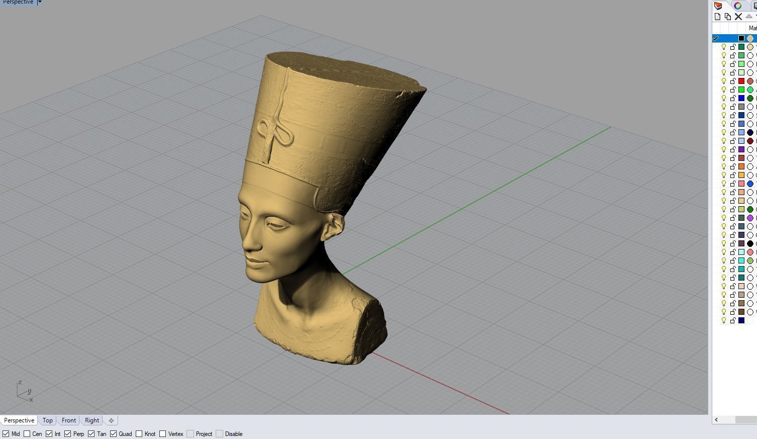 Nefertiti bust of egyptian queen 3D print model_6