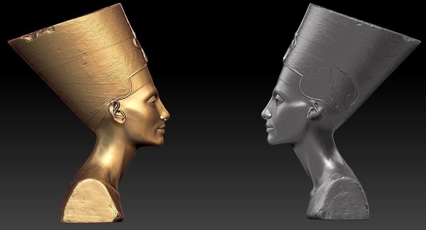 Nefertiti bust of egyptian queen 3D print model_4