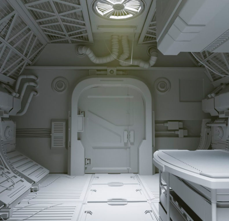 scifi interior 3D model_6