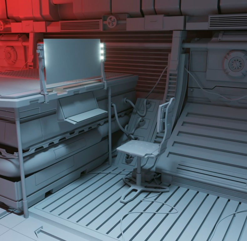 scifi interior 3D model_9