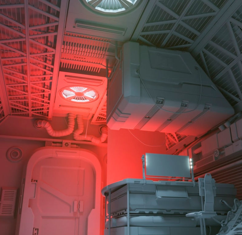 scifi interior 3D model_8