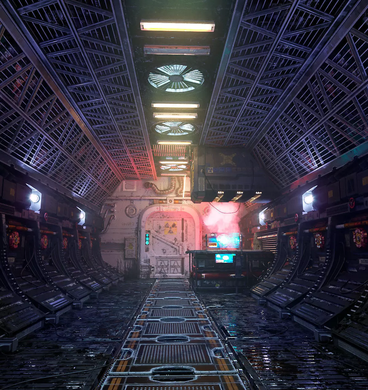 scifi interior 3D model_0