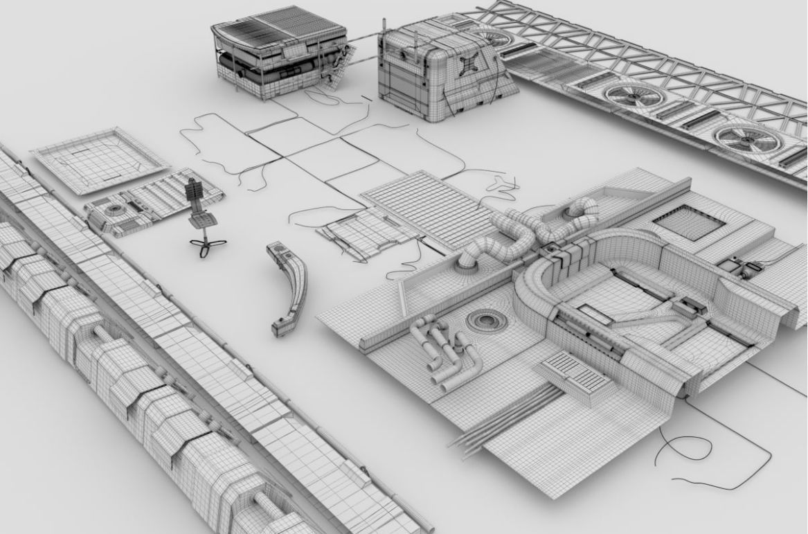 scifi interior 3D model_13