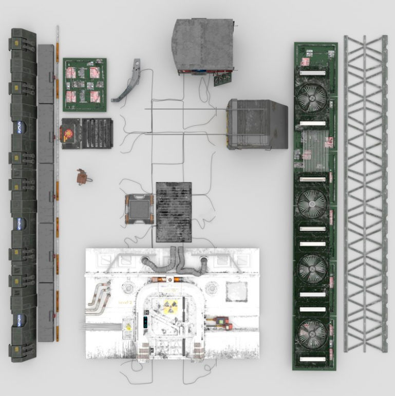 scifi interior 3D model_11
