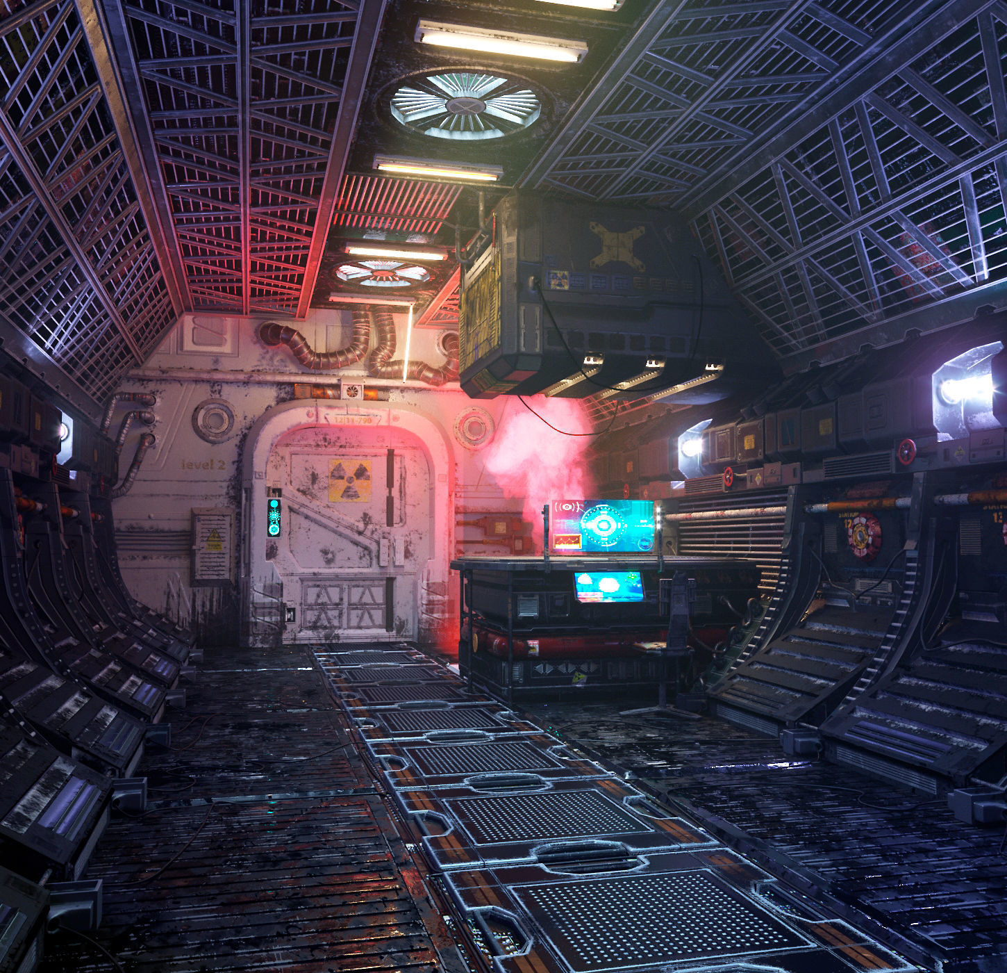scifi interior 3D model_2