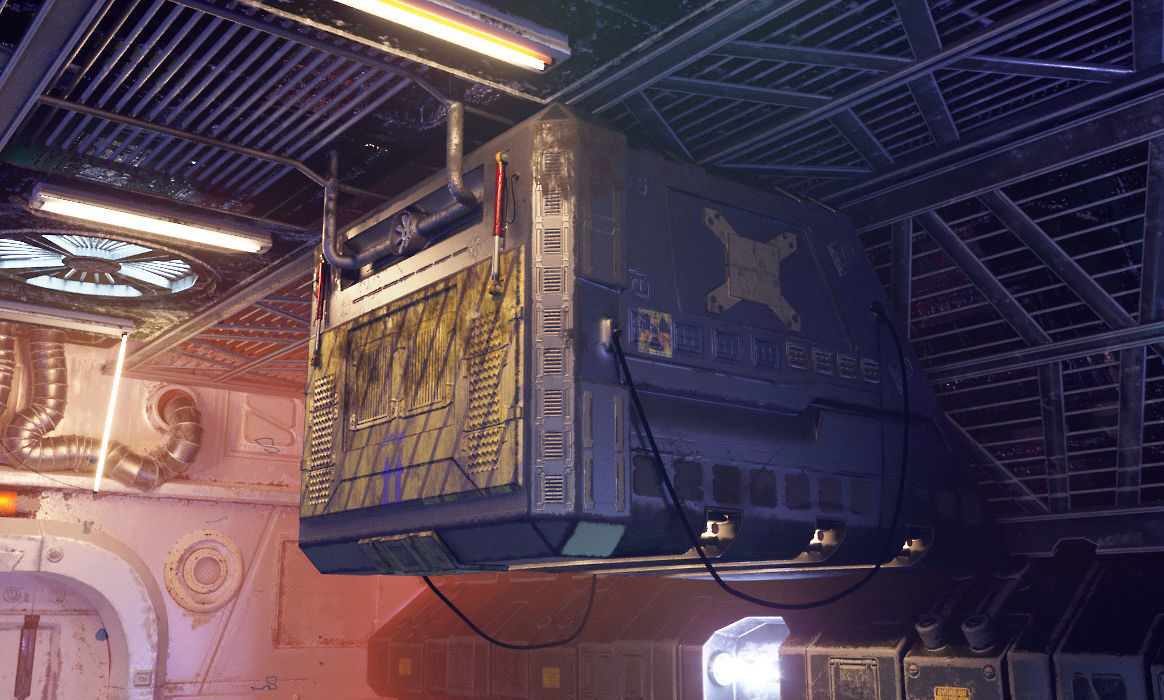 scifi interior 3D model_1