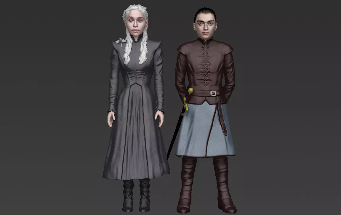 Game of Thrones pack Daenerys Arya full color 3D printing 3D print model_0