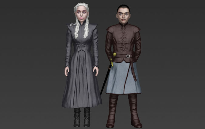 Game of Thrones pack Daenerys Arya full color 3D printing 3D print model