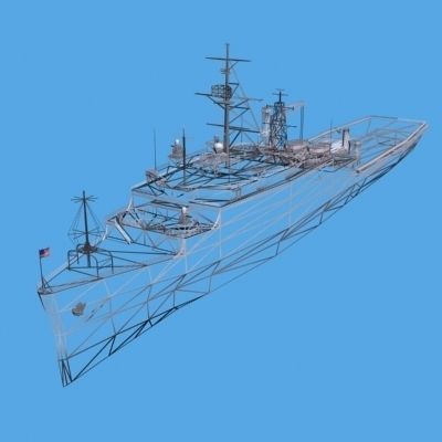 LPD4 Austin Assault Ship Low-poly 3D model_1