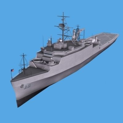 LPD4 Austin Assault Ship Low-poly 3D model_17