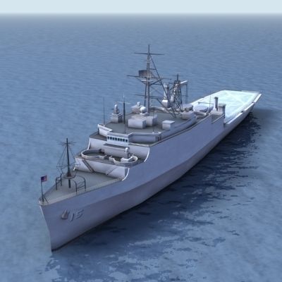 LPD4 Austin Assault Ship Low-poly 3D model_20