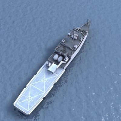 LPD4 Austin Assault Ship Low-poly 3D model_12