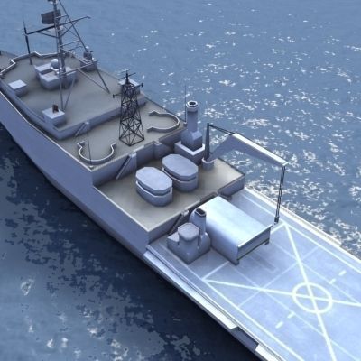 LPD4 Austin Assault Ship Low-poly 3D model_2