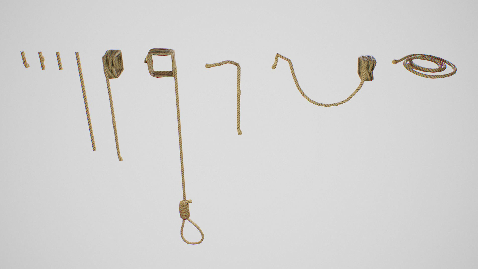 PBR Modular Ropes Low-poly 3D model_1