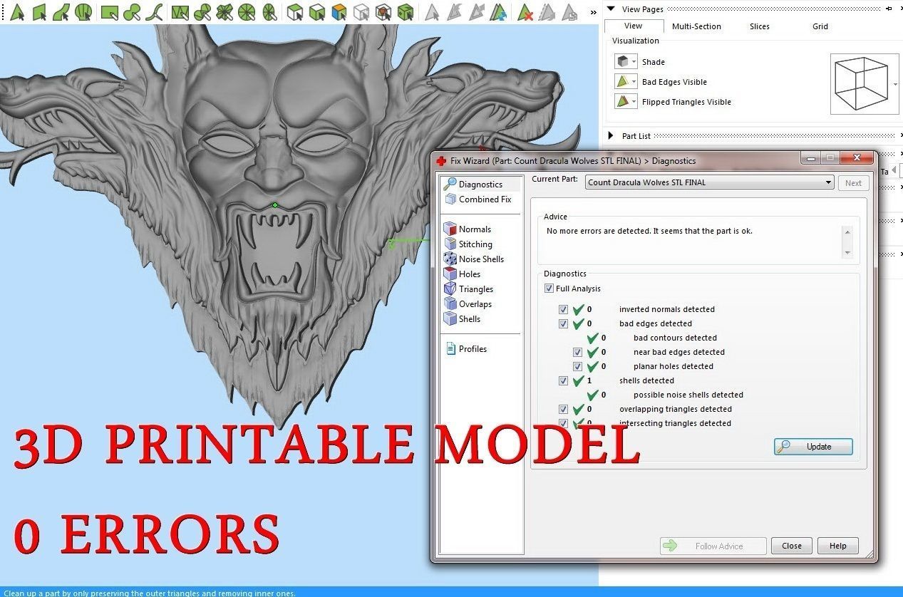 Count Dracula with Wolves for CNC 3D Router 3D print model_1