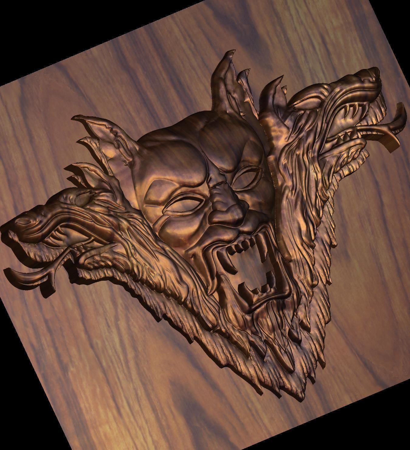 Count Dracula with Wolves for CNC 3D Router 3D print model_7