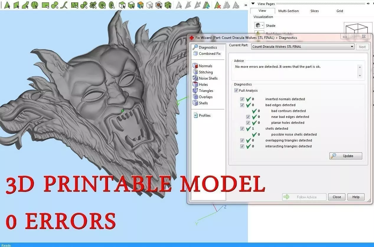 Count Dracula with Wolves for CNC 3D Router 3D print model_0