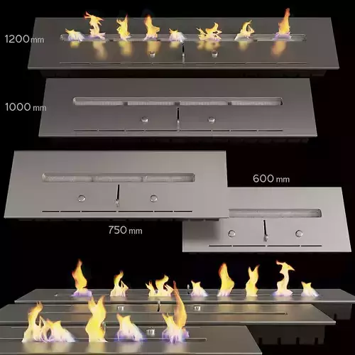 Bio Fireplaces Set 3D model